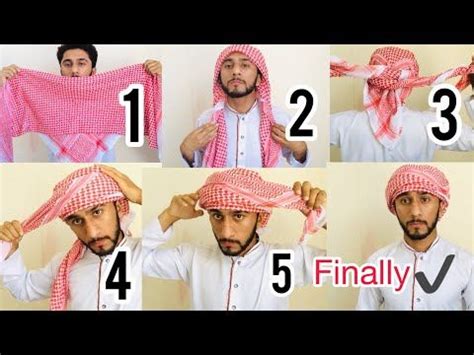 How To Tie Emirates Uae Style Arabic Shemagh Ghutra Turban Arabic