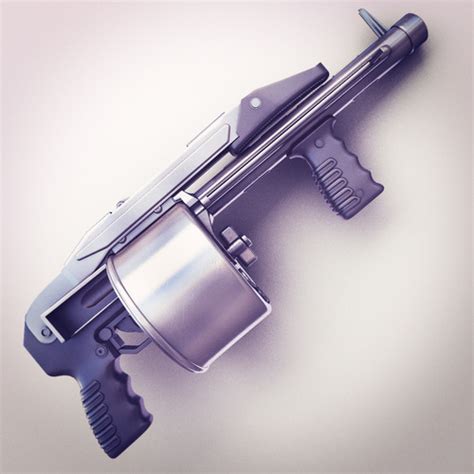 Striker Shotgun Hi Res 3d Model Max Obj Fbx Lwo Lw Lws Ma Mb