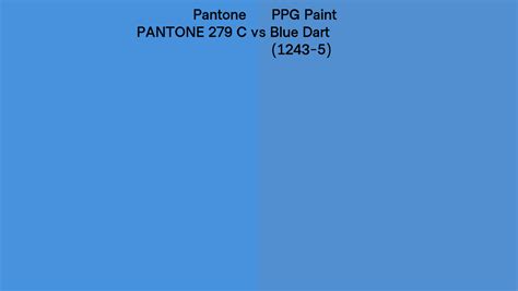 Pantone 279 C Vs Ppg Paint Blue Dart 1243 5 Side By Side Comparison