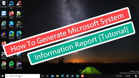How To Generate Microsoft System Information Report Tutorial Youtube