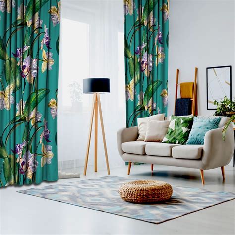 Flowers Printed Curtain Drapes For Living Room Dining Room Etsy