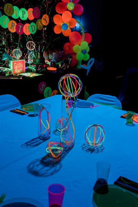 Glow Party Centerpieces Glow Birthday Glow Birthday Party Neon Birthday