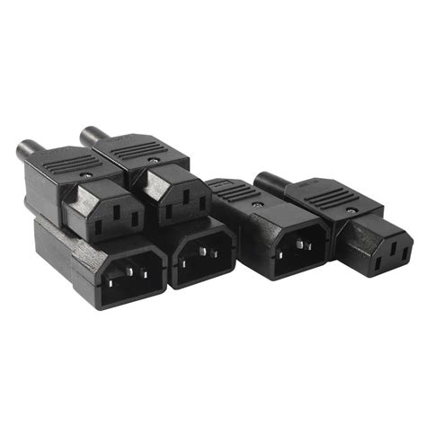 Buy Uxcell 3pair Ac250v 10a 3 Pins Terminals Panel Mount Iec C14 Male