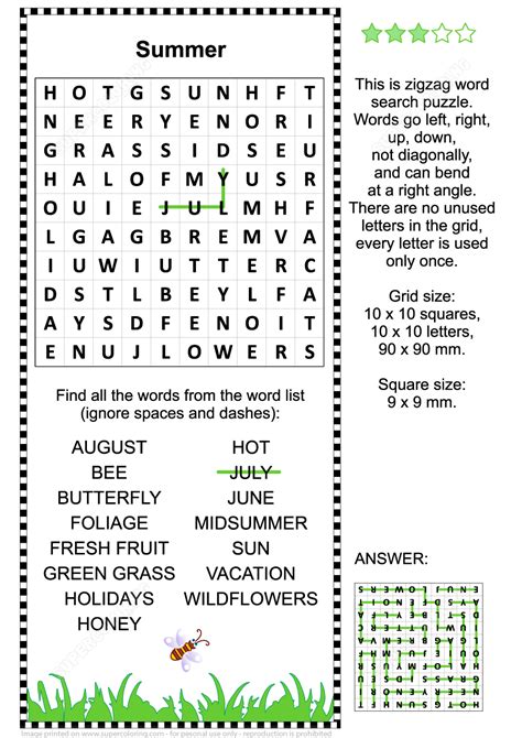 Enjoy our free printable crossword puzzles for kids. Summer Word Search Puzzle | Free Printable Puzzle Games