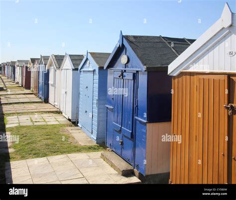 Beach Huts At Brightlingsea On The Essex Coast Stock Photo Alamy
