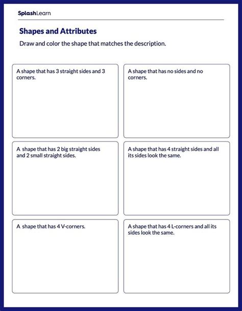 Attributes Of 2d Shapes Worksheets For Kids Online