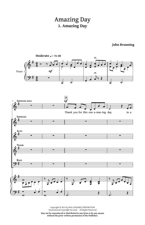 Amazing Day Sheet Music John Brunning Satb Choir