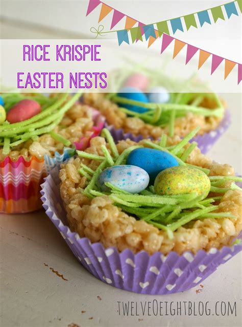 Rice Krispie Easter Nest Treats Twelveoeight