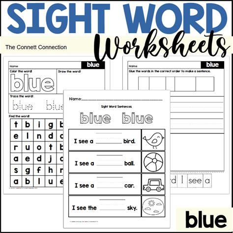 Sight Word Worksheets Blue Made By Teachers