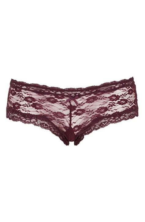 Topshop Sheer Lace Hipster Panties In Purple Burgundy Lyst