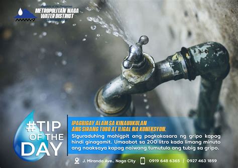 Water Conservation Tip Of The Day Metropolitan Naga Water District