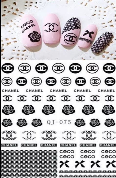 Chanel Inspired Nail Decals Water Decals Chanel Logo Nail Decals Coco
