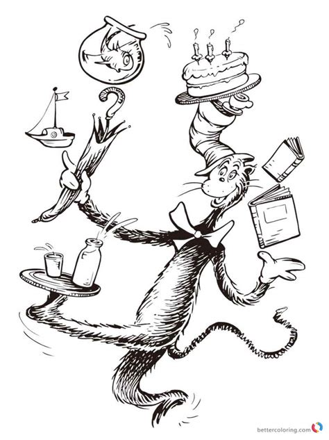 Dr Seuss Coloring Pages Cat In The Hat Free Printable Coloring Pages