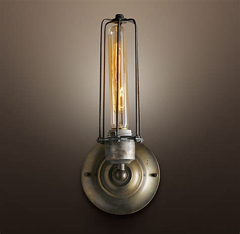 Restoration hardware cloud style sectionals in performance fabric (classic & luxe size). Edison Caged Sconce