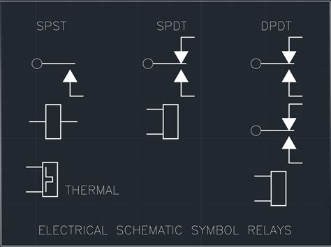 Electrical Schematic Symbol Relays Cad Block And Typical Drawing
