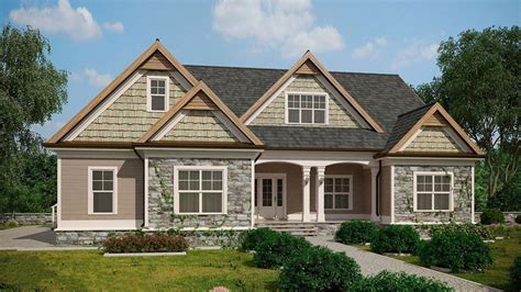 Check out this cool lake house plan! Craftsman Style Lake House Plan with Walkout Basement in ...