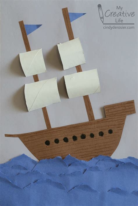 Use wide and small rubber bands. Construction Paper Explorer Ship | Fun Family Crafts