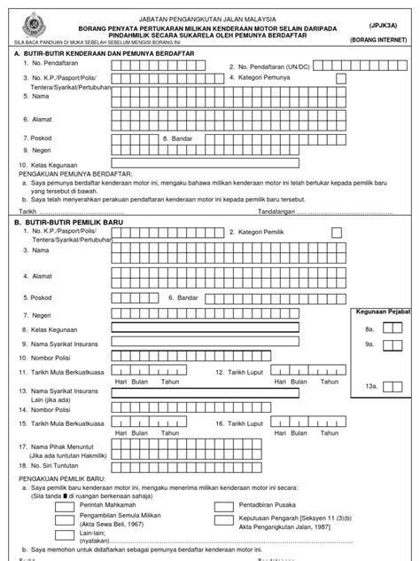 Affidavit penyampaian borang 1 & 2. Borang 9 Daftar Pemunya Petak