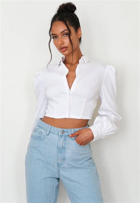 white-poplin-puff-sleeve-cropped-shirt-missguided