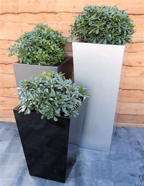 Tall Tapered Square Planters Modern Planters Outdoor Tall Outdoor