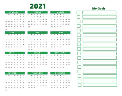 Free Printable Year At A Glance Calendar