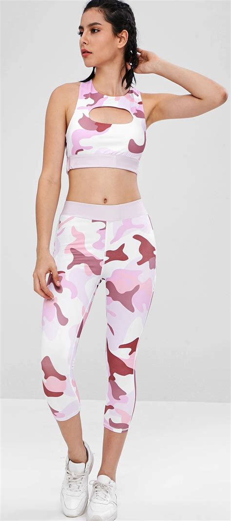 camo racerback gym bra and leggings suit multi outfits with leggings cute tank tops body
