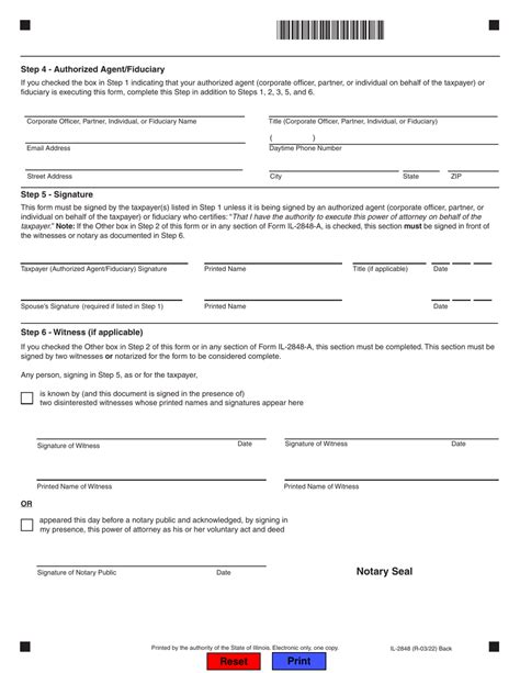 Form Il 2848 Download Fillable Pdf Or Fill Online Power Of Attorney