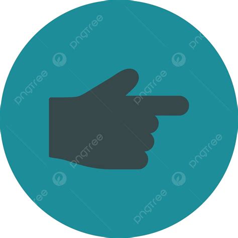 Round Button In Soft Blue Tones With Flat Index Finger Vector