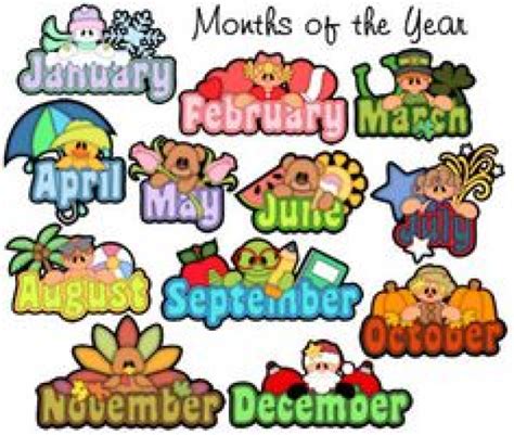 Months Of The Year Clipart 12 Month And Other Clipart Images On