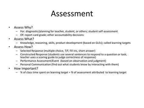 Ppt Classroom Assessment For Student Learning Powerpoint Presentation