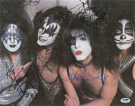Lot Detail Kiss Group Signed 11 X 14 Color Photo W 4 Signatures