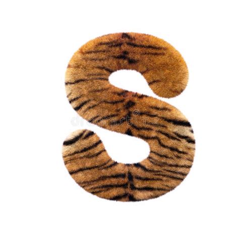 Tiger Letter S Uppercase 3d Feline Fur Font Suitable For Safari