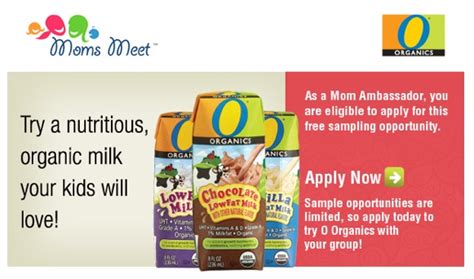 free o organics organic milk apply mom ambassadors