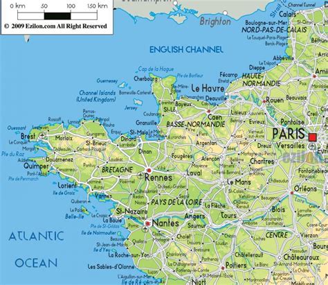 Karte Von Nord West Frankreich Karte Frankreich Nord West Westeuropa