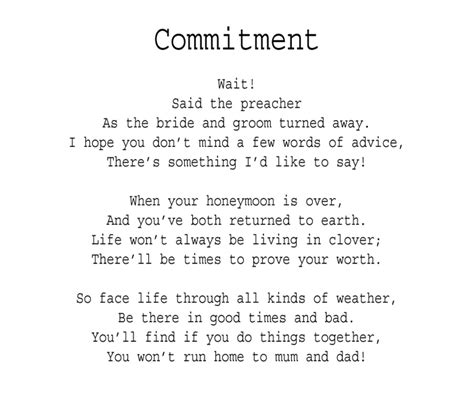 Commitment Poems
