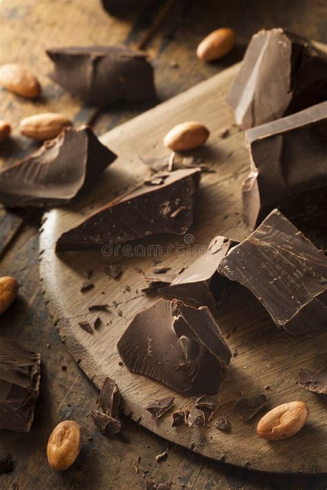 Organic Dark Chocolate Chunks Stock Image Image Of Brown Black 43119579