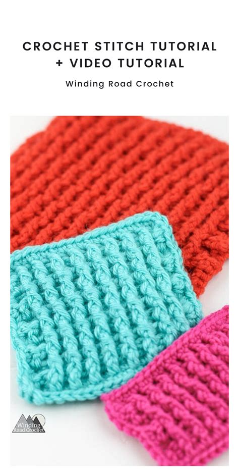 Single Rib Stitch Crochet Tutorial - Winding Road Crochet | Crochet, Crochet tutorial, Crochet ...