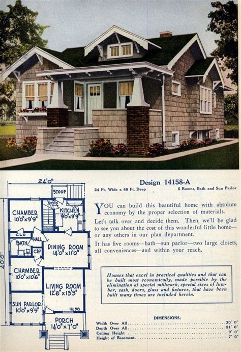62 Beautiful Vintage Home Designs And Floor Plans From The 1920s Click
