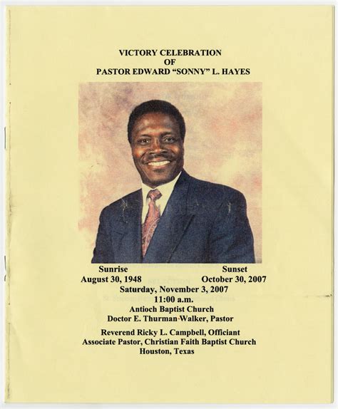 [Funeral Program for Edward L. Hayes, November 3, 2007] - The Portal to