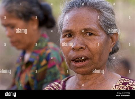 Old Woman Betel Teeth Stain Lewaling Village Lembata Kawula Lomblen Island Flores Indonesia Asia