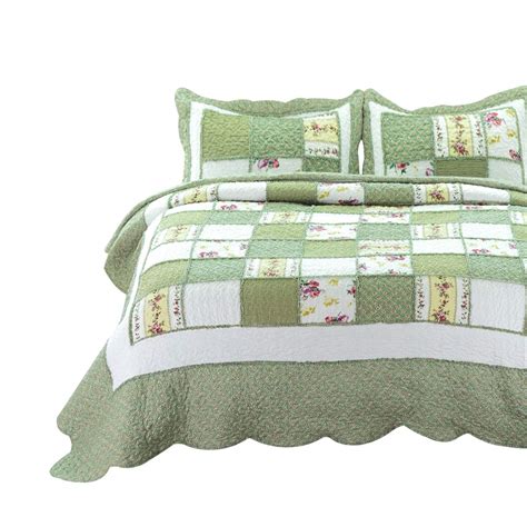 Buy Bedsure 3 Piece Printed Quilt Set King Size 106x96 Inches Green