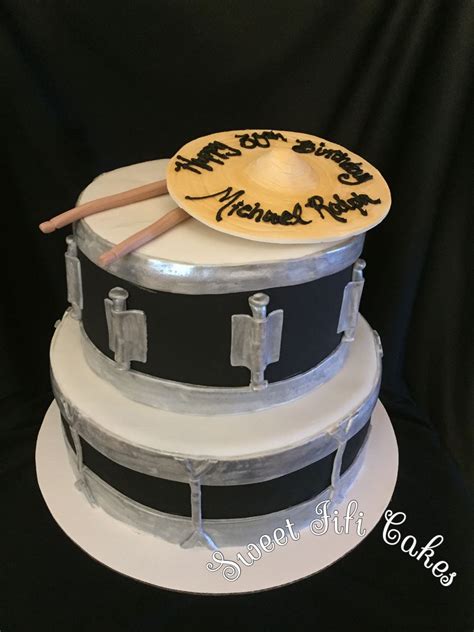 Stacked Drums Cake With Cymbal Sweet Fifi Cakes Drum Cake Grooms