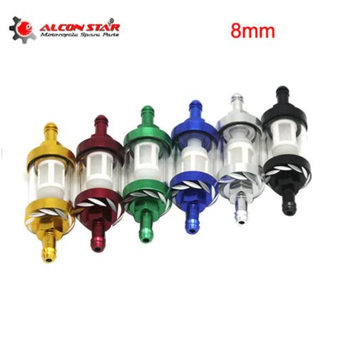 8mm Inline Motorcycle Glass Fuel Filter Gas Petrol Filter Reusable Ebay