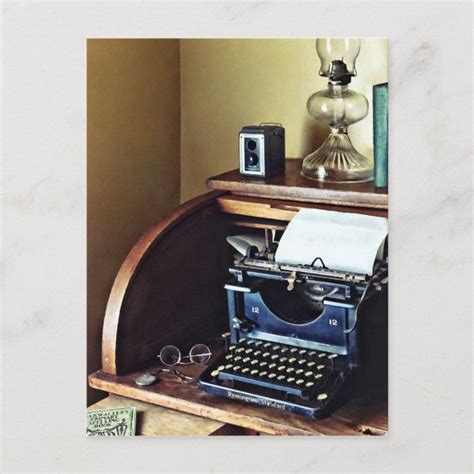 Vintage 1920s Typewriter In Home Office Postcard Zazzle Typewriter Vintage Typewriters
