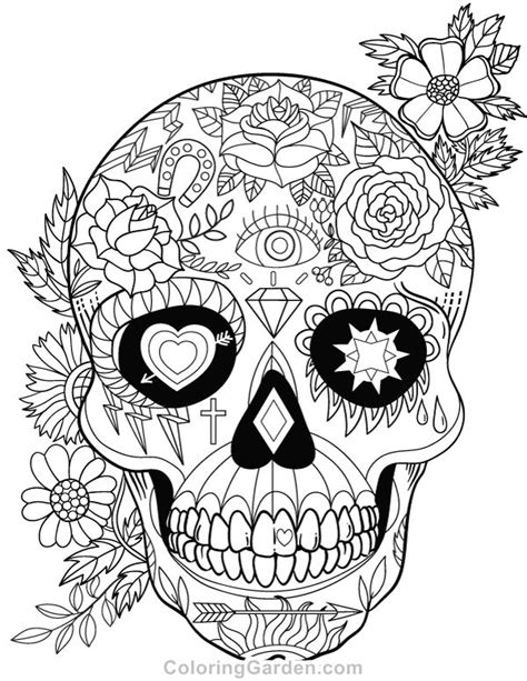248 Best Sugar Skulls Day Of The Dead Coloring Pages For Adults