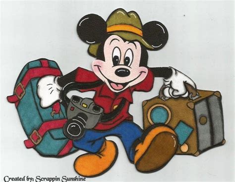 Disney Vacation Mickey With Luggage Premade Scrapbook Page Etsy