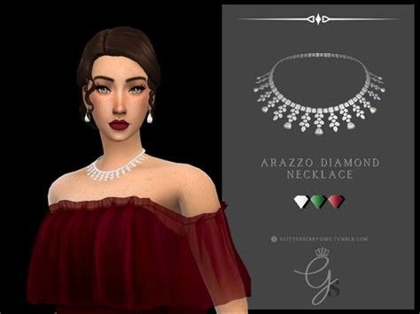 Arazzo Diamond Necklace Glitterberry Sims On Patreon Sims Sims 4