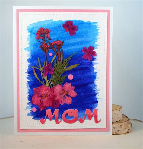 Jess Crafts Mothers Day Card Featuring Greetings Of Grace Pressed Flowers