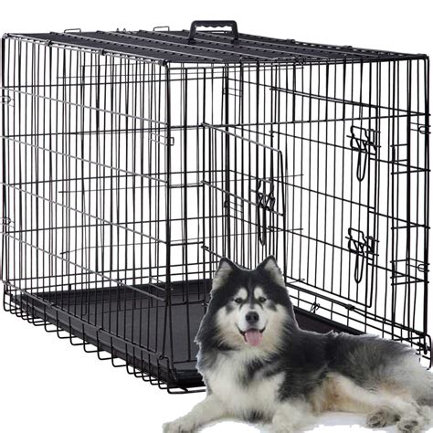 Buy 48 Inch Large Dog Cage Dog Crate Dog Kennel Double Door Metal Wire