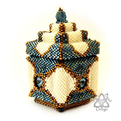 Beaded Box Pattern Arabesque Peyote Stitch Box With Lid Pdf Etsy